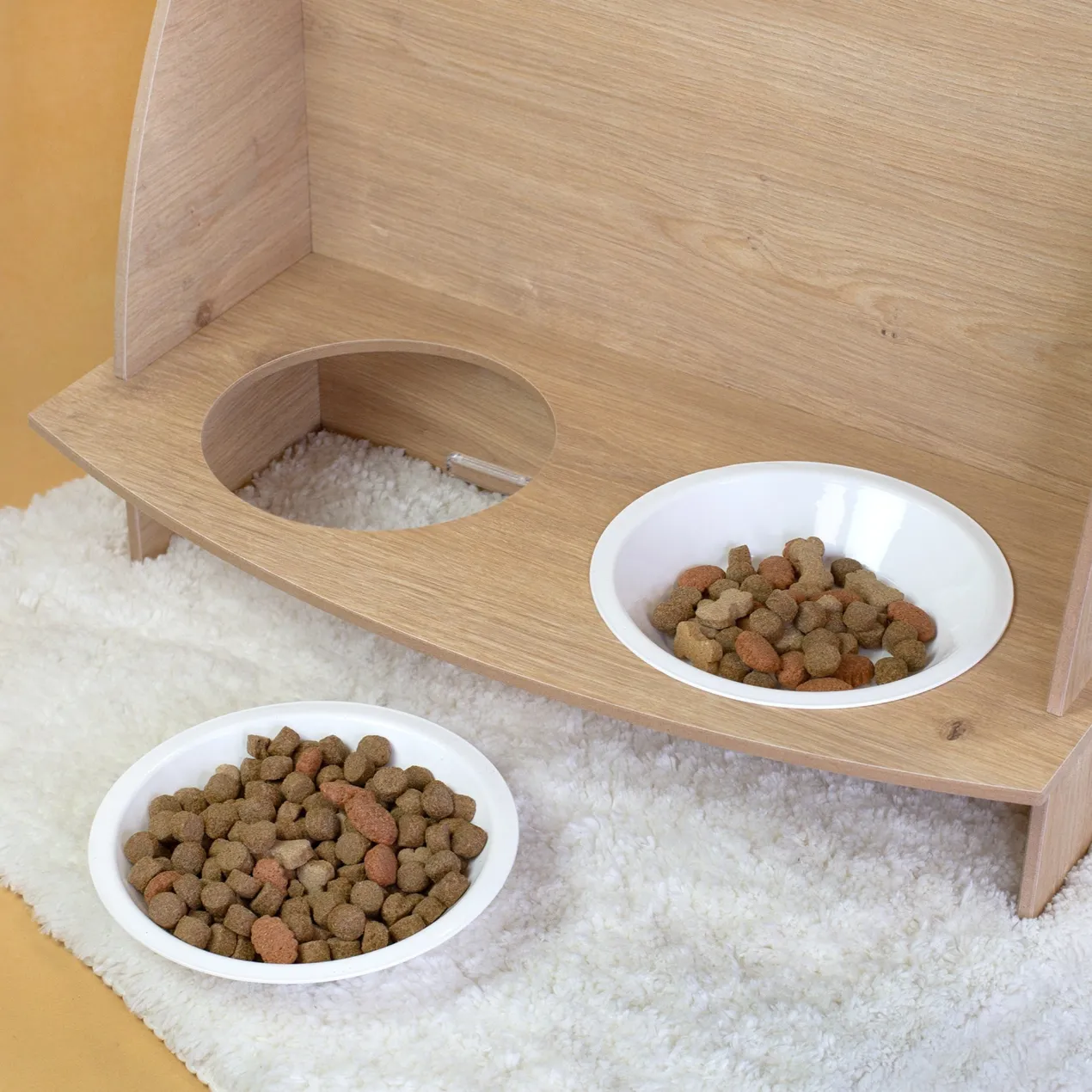 Personalisierbares clipfritz Katzenhaus mit Futterstation | Holz Haus mit Name für Katzen