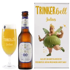 Personalisierbares Geschenkset 'Trinkerbell' mit Bier, Glas & Geschenkbox | 3 Biersorten