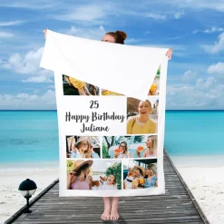 Personalisierbares Handtuch mit eigenen Fotos und Wunschtext | 3 Größen