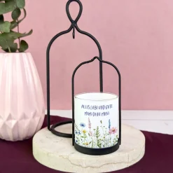 Personalisierbares Ritzenhoff Windlicht mit eigenem Text | Blumenwiese