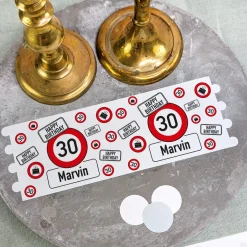 Personalisierbares Ritzenhoff Windlicht zum Geburtstag mit Name & Alter | Verkehrszeichen