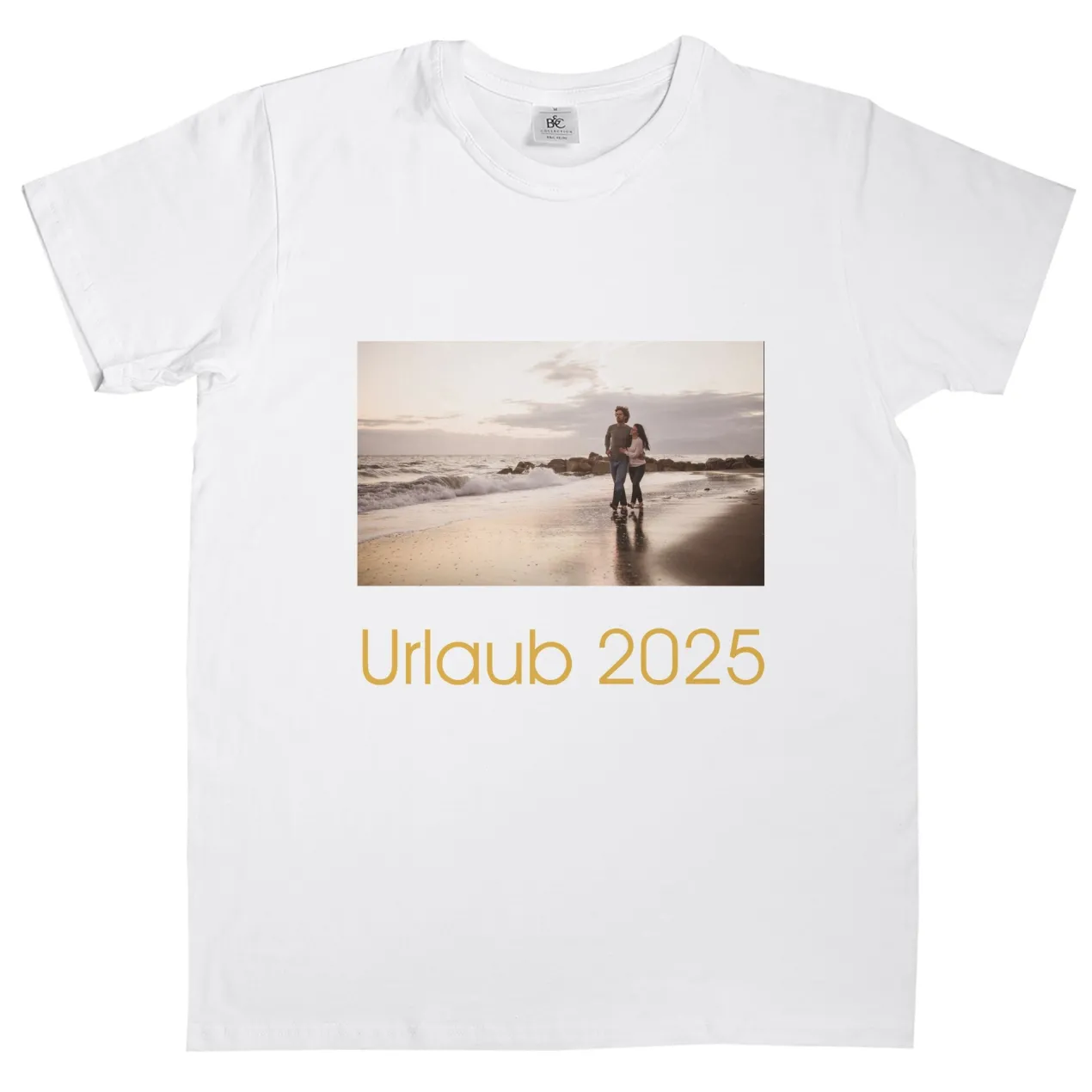 Personalisierbares T-Shirt für Männer mit Foto & Text | Weiß