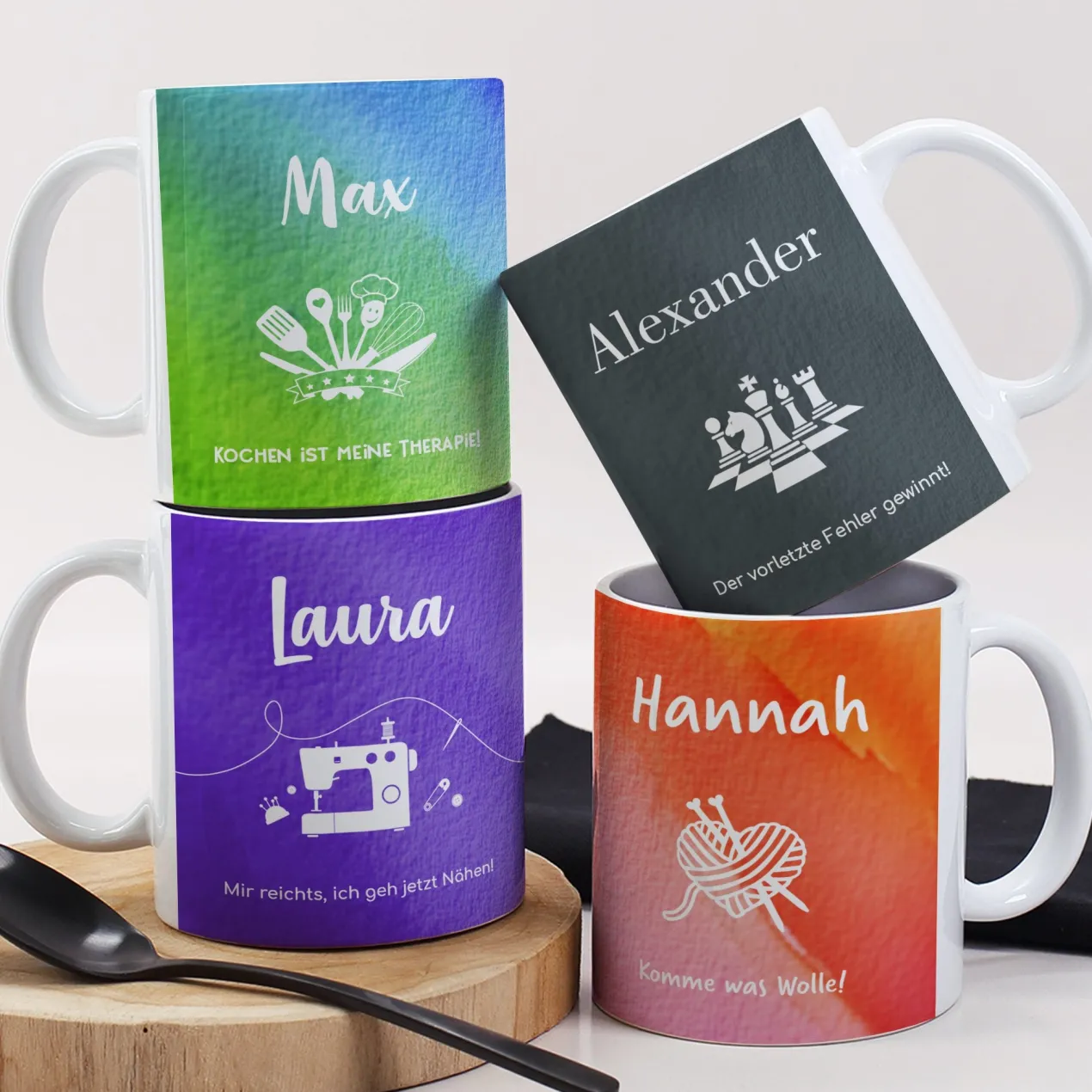 Personalisierbare Tasse mit Name & Text | Hobby-Motive