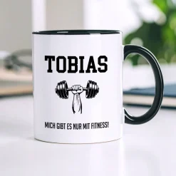Personalisierbare Tasse mit Hobby-Motiven | Schriftart und Motiv wählbar