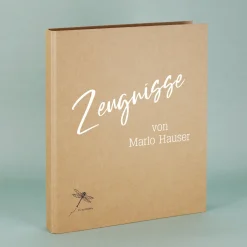 Personalisierbare Zeugnismappe mit Name und Wunschtext | Karton Natur
