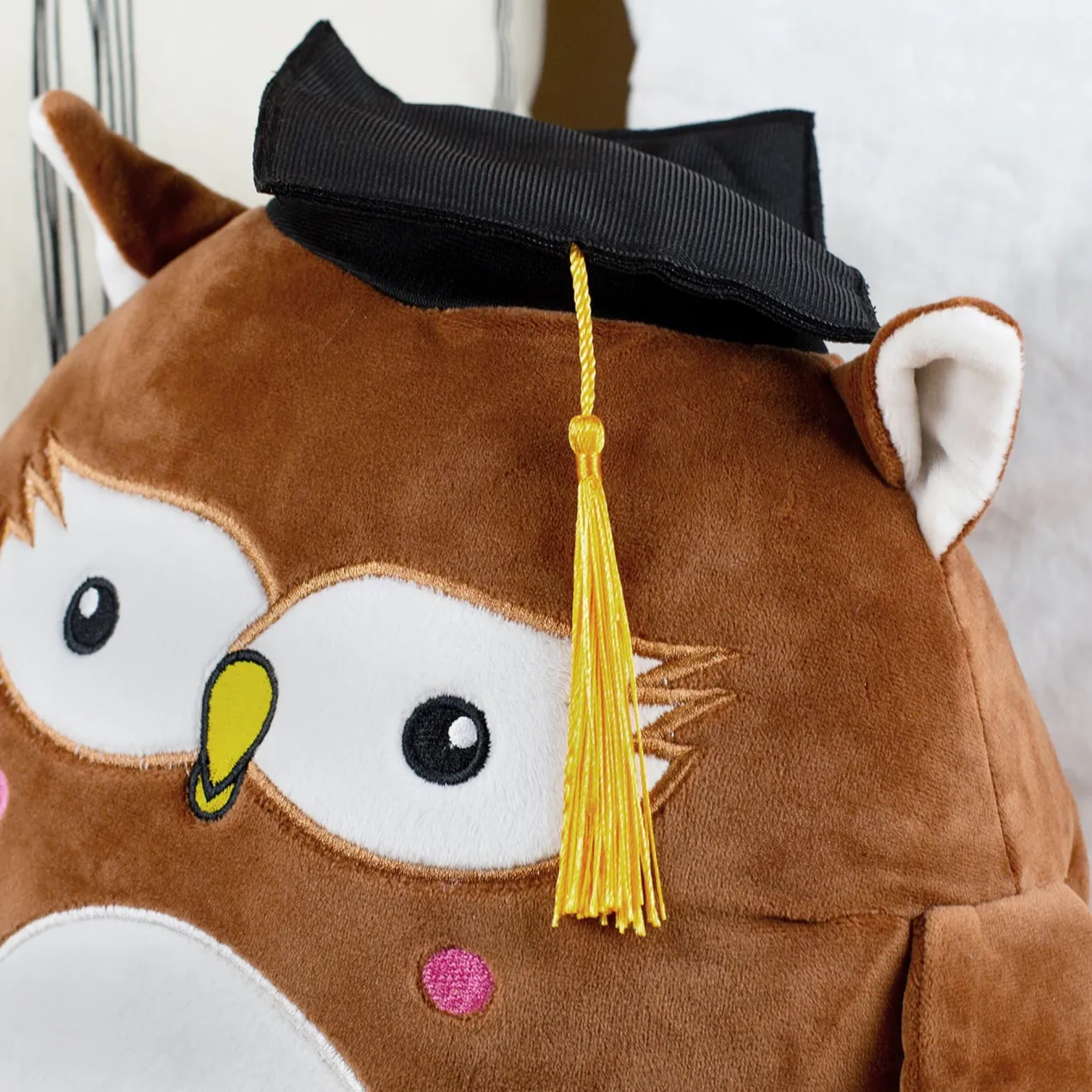 Personalisierte Abi-Eule 'Gratulation!' mit Name | Kuscheltier zum Schulabschluss & Abitur