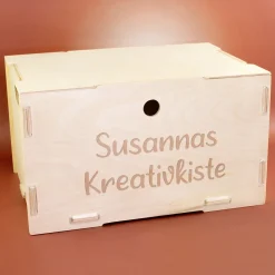 Personalisierte Allzweckbox BOB aus Holz von clipfritz mit Wunschtext | Stapelbare Aufbewahrungsbox