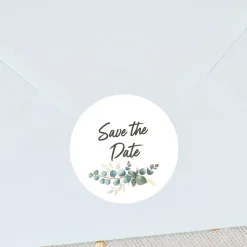 Personalisierte Aufkleber für Hochzeit, Taufe oder Kommunion im 24er Set | Eukalyptus