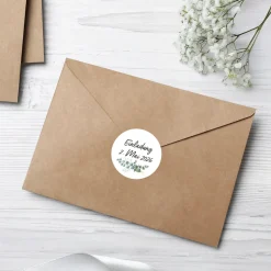 Personalisierte Aufkleber für Hochzeit, Taufe oder Kommunion im 24er Set | Eukalyptus