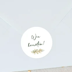 Personalisierte Aufkleber für Einladungen zur Hochzeit im 24er Set | Zweig-Motiv