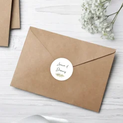 Personalisierte Aufkleber für Einladungen zur Hochzeit im 24er Set | Zweig-Motiv