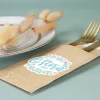 Personalisierte Bestecktasche mit 'Frohe Ostern' Motiv und Name | Tischdeko inkl. Serviette
