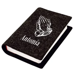 Personalisierte Buchhülle für Gotteslob mit Motiv betende Hände & Name | Hülle für Gesangbuch & Bibel