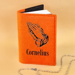 Personalisierte Buchhülle für Gotteslob mit Motiv betende Hände & Name | Hülle für Gesangbuch & Bibel