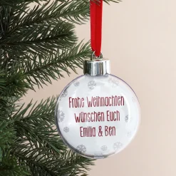 personalisierte Christbaum-Kugel mit Foto und Wunschtext