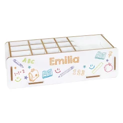 Personalisierte clipfritz Stiftebox aus Holz für Kinder | Organizer mit Name als Geschenk