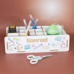 Personalisierte clipfritz Stiftebox aus Holz für Kinder | Organizer mit Name als Geschenk