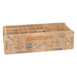 Personalisierte clipfritz Stiftebox aus Holz für Kinder | Organizer mit Name als Geschenk