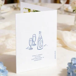 Personalisierte Dankeskarte zur Hochzeit als Klappkarte mit Fotos & mediterranem Motiv | Danksagung