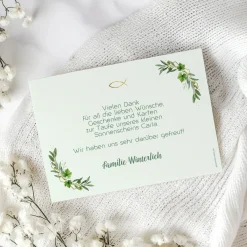 Personalisierte Danksagungskarte mit Foto & Ichthys Fisch | Taufe, Kommunion & Konfirmation