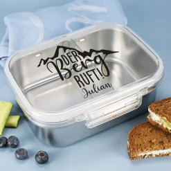 Personalisierte Edelstahl Brotdose für Wanderer – Der Berg ruft! Lunchbox