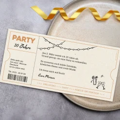 Personalisierte Einladungskarte zum Geburtstag als VIP Ticket mit Foto & Wunschtext | DIN lang Karte