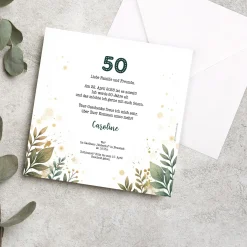 Personalisierte Einladungskarte zum Geburtstag mit Wegweiser & Umschlag | beidseitig gestaltbar