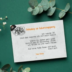 Personalisierte Einladungskarte zum Geburtstag mit Retro Kassette | Partyeinladung mit Wunschtext