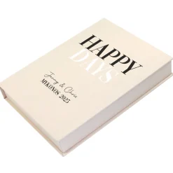 Personalisierte Erinnerungsbox Happy Days | Handgearbeitet Fotobox in Buchform für Hochzeit & Familie