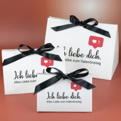 Personalisierte Geschenkverpackung 'Ich liebe dich' mit Wunschtext für Valentinstag & Paare
