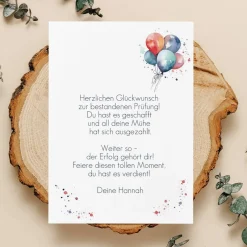 Personalisierte Glückwunschkarte mit Luftballons & Ihrem Text