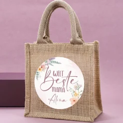 Personalisierte Jutetasche für die weltbeste Mama | Geschenktüte zum Muttertag