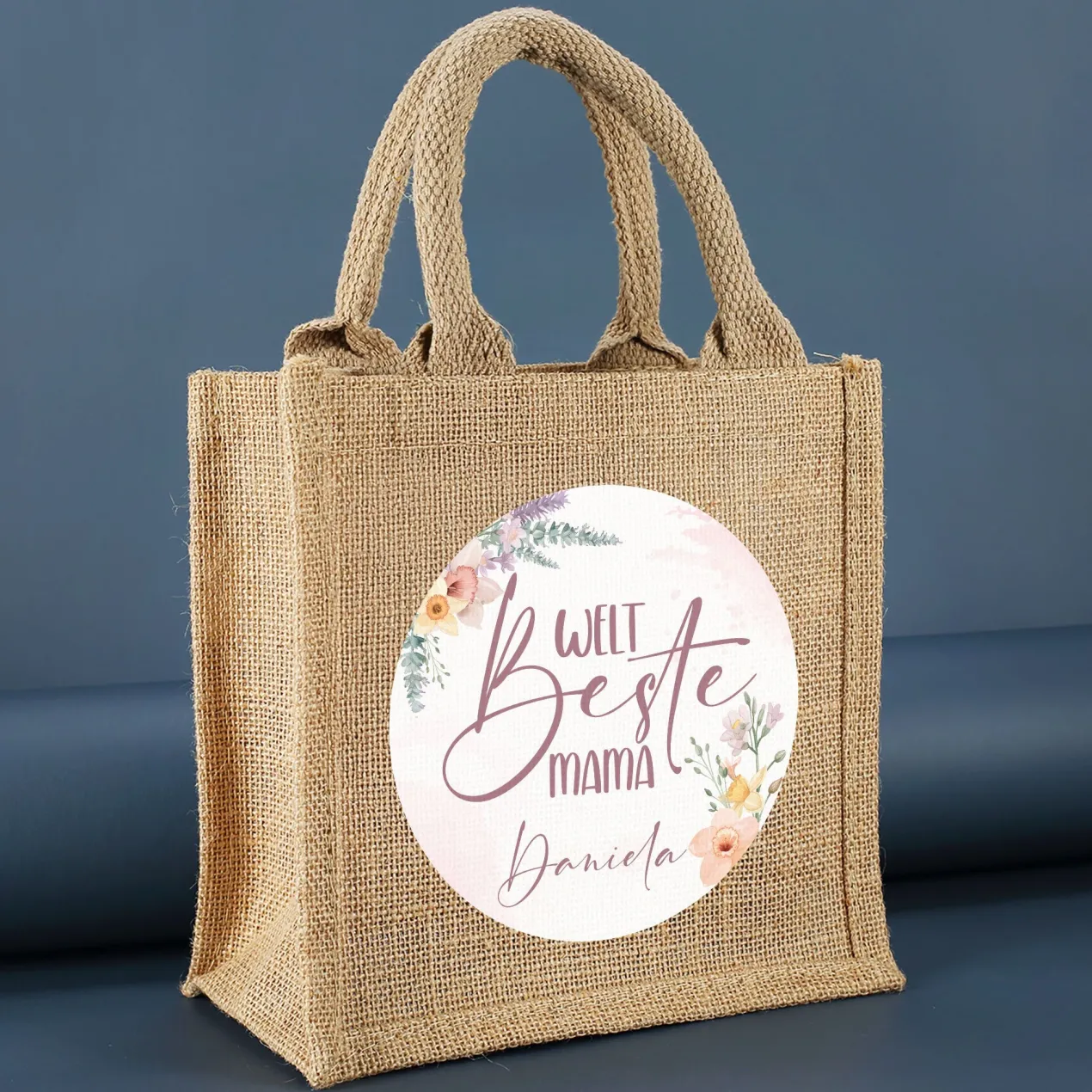Personalisierte Jutetasche für die weltbeste Mama | Geschenktüte zum Muttertag