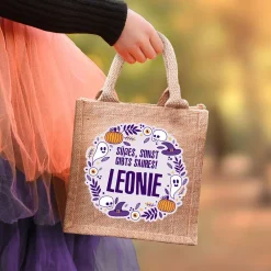 Personalisierte Jutetüte für Halloween | Süßes, sonst gibt’s Saures! – Beutel für Süßigkeiten