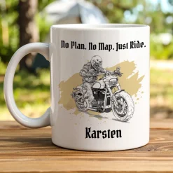 Personalisierte Keramiktasse mit Cruiser & Chopper Bike Motiven | Geschenk für Motorradfahrer