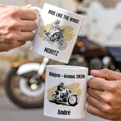 Personalisierte Keramiktasse mit Cruiser & Chopper Bike Motiven | Geschenk für Motorradfahrer
