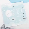 Personalisierte Klappkarte zur Geburt für Jungen – Mond & Sterne | Glückwunschkarte & Geldgeschenk