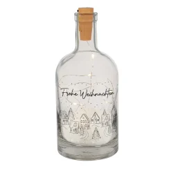Personalisierte LED Deko-Karaffe 'Winterleuchten' mit Winterdorf & Wunschtext | Weihnachtsgeschenk