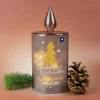 Personalisierte LED Glaskerze von Leonardo 'Wundervolle Weihnachten' mit Wunschtext und Timerfunktion