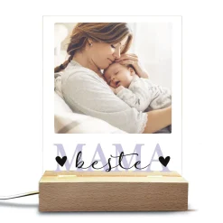 Personalisierte LED-Lampe zum Muttertag mit Foto & Wunschtext | Mama-Motiv