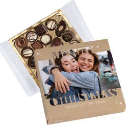 Personalisierte Lindt Pralinen Merry Christmas mit Foto & Wunschtext | Süßes Weihnachtsgeschenk