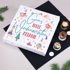 Personalisierte Lindt Pralinen zu Weihnachten mit Name & Motiv 'Gans tolle Weihnachten'