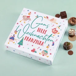 Personalisierte Lindt Pralinen zu Weihnachten mit Name & Motiv 'Gans tolle Weihnachten'