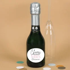 Personalisierte Mini-Sektflasche – „Cheers auf die zukünftige Mrs