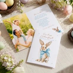 Personalisierte Osterkarte mit Foto & Wunschtext | Individuelle Grußkarte zu Ostern mit Hasenmotiv