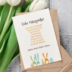 Personalisierte Osterkarte mit Foto & Wunschtext | Grußkarte mit Hasenmotiv beidseitig bedruckt