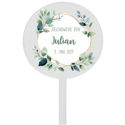 Personalisierter Acryl Tortentopper mit Anlass, Name & Datum für Jugendweihe & andere festliche Anlässe