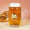 Personalisierter Bierkrug im Lederhosen Design | Oans, zwoa, gsuffa! Bierglas mit Name 0,5l
