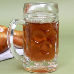 Personalisierter Bierseidel mit Name und Edelweiß Motiv | Maßkrug 1l, Bierkrug 500ml & Schnapsglas