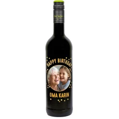 Personalisierter Biorebe Wein zum Geburtstag mit Foto & Name | Happy Birthday